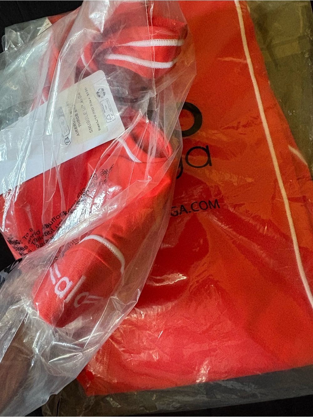 ALO Yoga Red Men's Casual Crew Socks with White Accents
